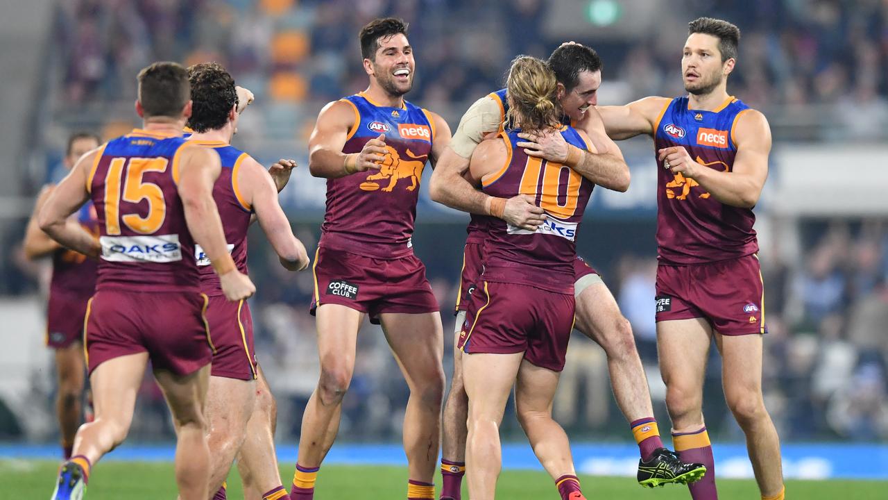 Daniel Rich celebrates a goal on Saturday night.