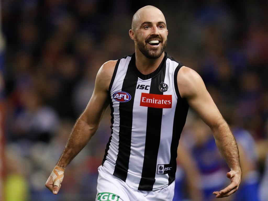 Steele Sidebottom has played 238 games for Collingwood since his AFL debut in 2009.