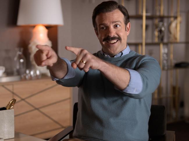 Jason Sudeikis in a scene from Ted Lasso.