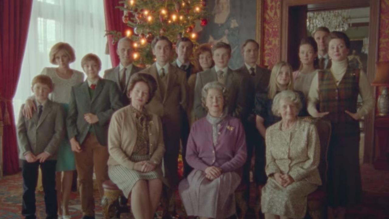 Diana can be seen far left, with her boys, posing for a royal family photo. Picture: YouTube