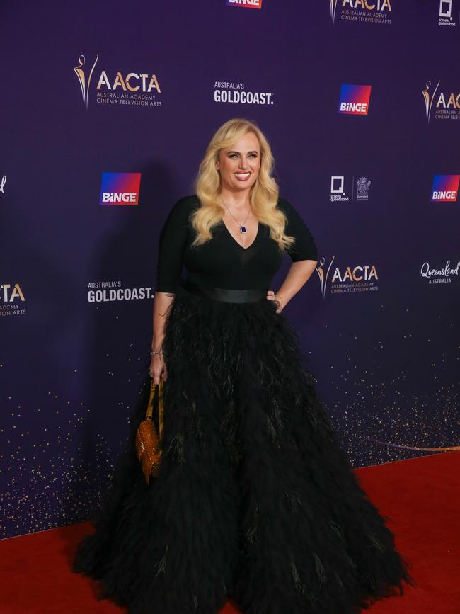 Rebel Wilson arrives on the Red Carpet at the 2024 Aacta Awards at HOTA on the Gold Coast. Picture: Glenn Campbell