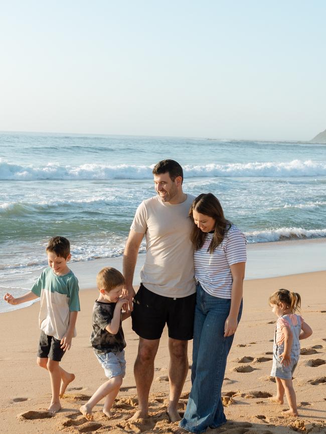 Daniel, who was diagnosed with adenoid cystic carcinoma, and Alison Dalton, who was diagnosed with a thyroid tumour, with their children Charlie, 7, Oliver, 4 and Lucy 2. Picture: Supplied by family