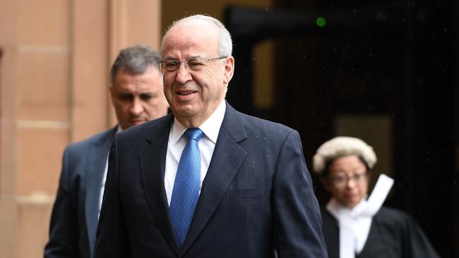 Former NSW Labor minister Eddie Obeid arrives at the NSW Supreme Court in Darlinghurst, Sydney before being sentenced to a minimum of three years jail.