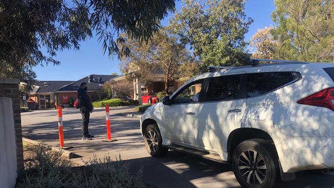 Workers are lining up in their cars at Western Gardens in Sunshine for testing. Picture: Remy Varga