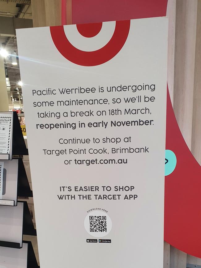 This notice is at the front of the store.