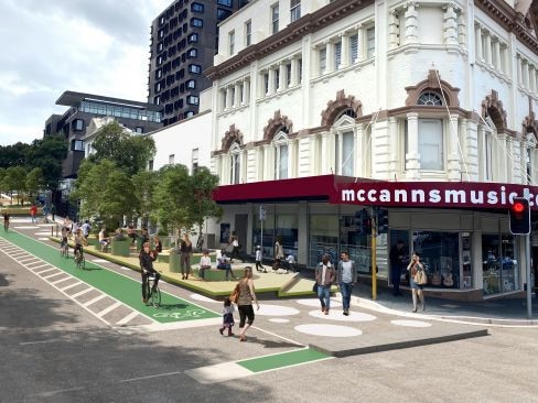 Artists impression for a parklet on Melville Street.