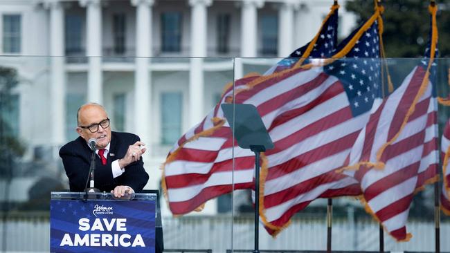 Rudy Giuliani speaks to supporters from The Ellipse near the White House on January 6, 2021. Picture: AFP.