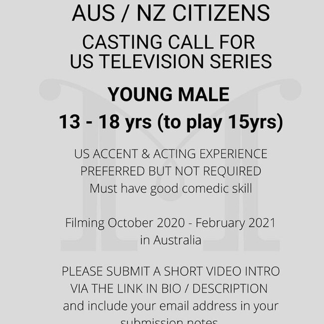 A casting advertisement shared by Mitchell Casting. Picture: Facebook