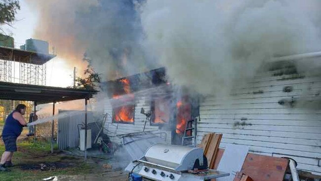 Neighbour Mark Adams helped extinguish the flames and rescue the family’s pets.