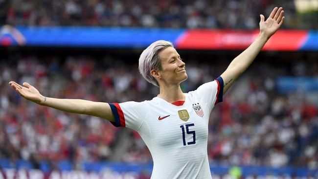 Megan Rapinoe’s famous goal scoring celebration at the 2019 Women's World Cup