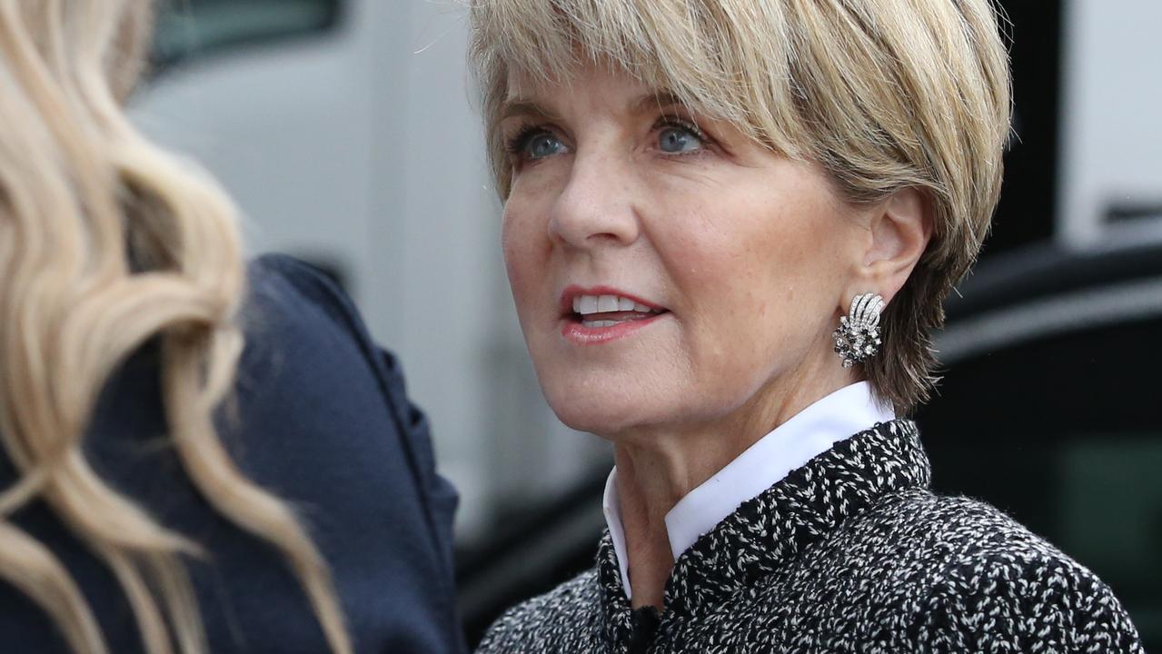 Julie Bishop pictured arriving at the 2018 Women’s Weekly Women of the Future lunch. Picture: Richard Dobson