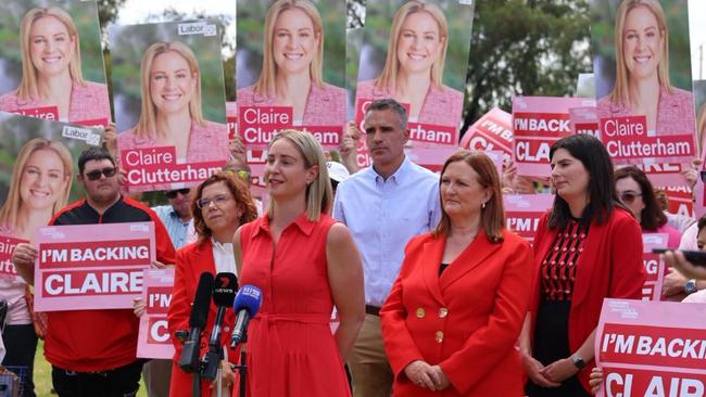 Claire Clutterham with high-profile Labor MPs campaigning for Sturt. Picture: Facebook