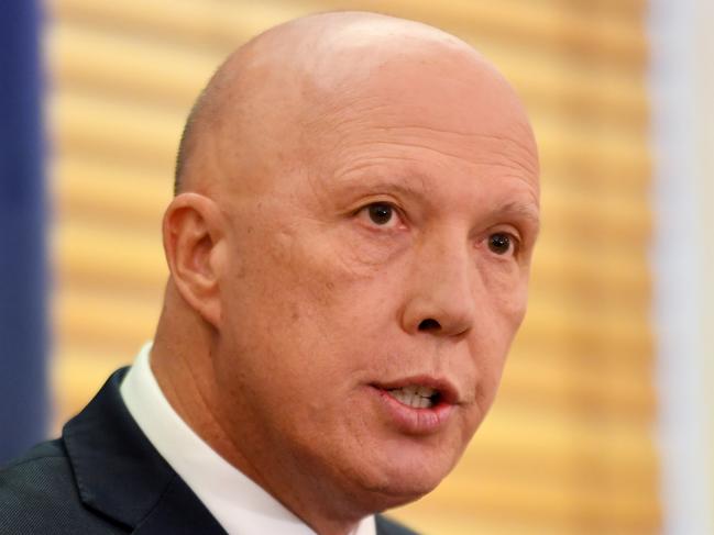 CANBERRA, AUSTRALIA - NewsWire Photos - May 30 2022: New Liberal Party leader Peter Dutton and deputy leader Sussan Ley during a press conference after the Liberal Party Room Meeting  at Parliament House in Canberra. Picture: NCA NewsWire / Tracey Nearmy