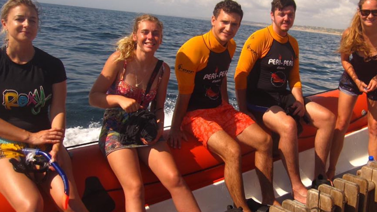 Elly Warren (second left) was volunteering on a marine conservation project when she was murdered at Mozambique’s Tofo Beach in 2016.