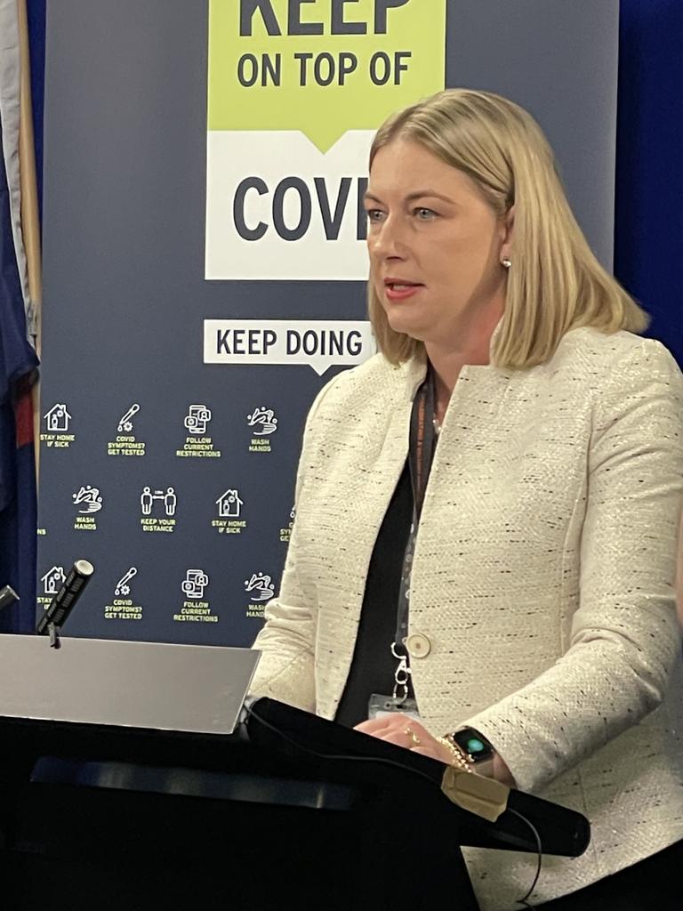 Health Department Secretary Kathrine Morgan-Wicks at a Covid-19 press conference on September 17, 2021.