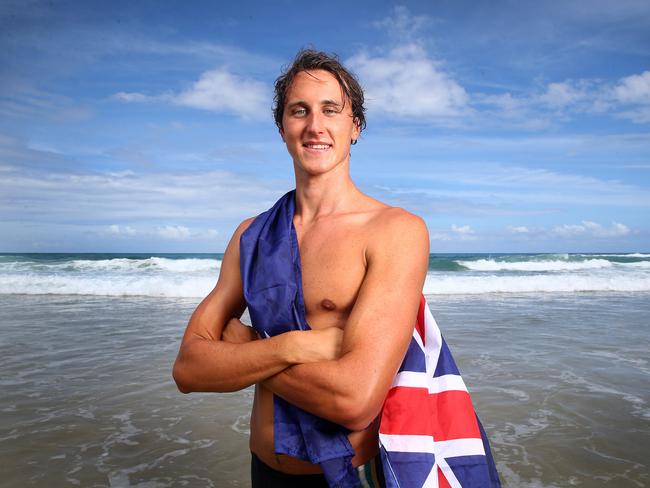 Champion swimmer Cameron McEvoy celebrates New Years day and the new year marking a home Commonwealth Games. Pics Adam Head