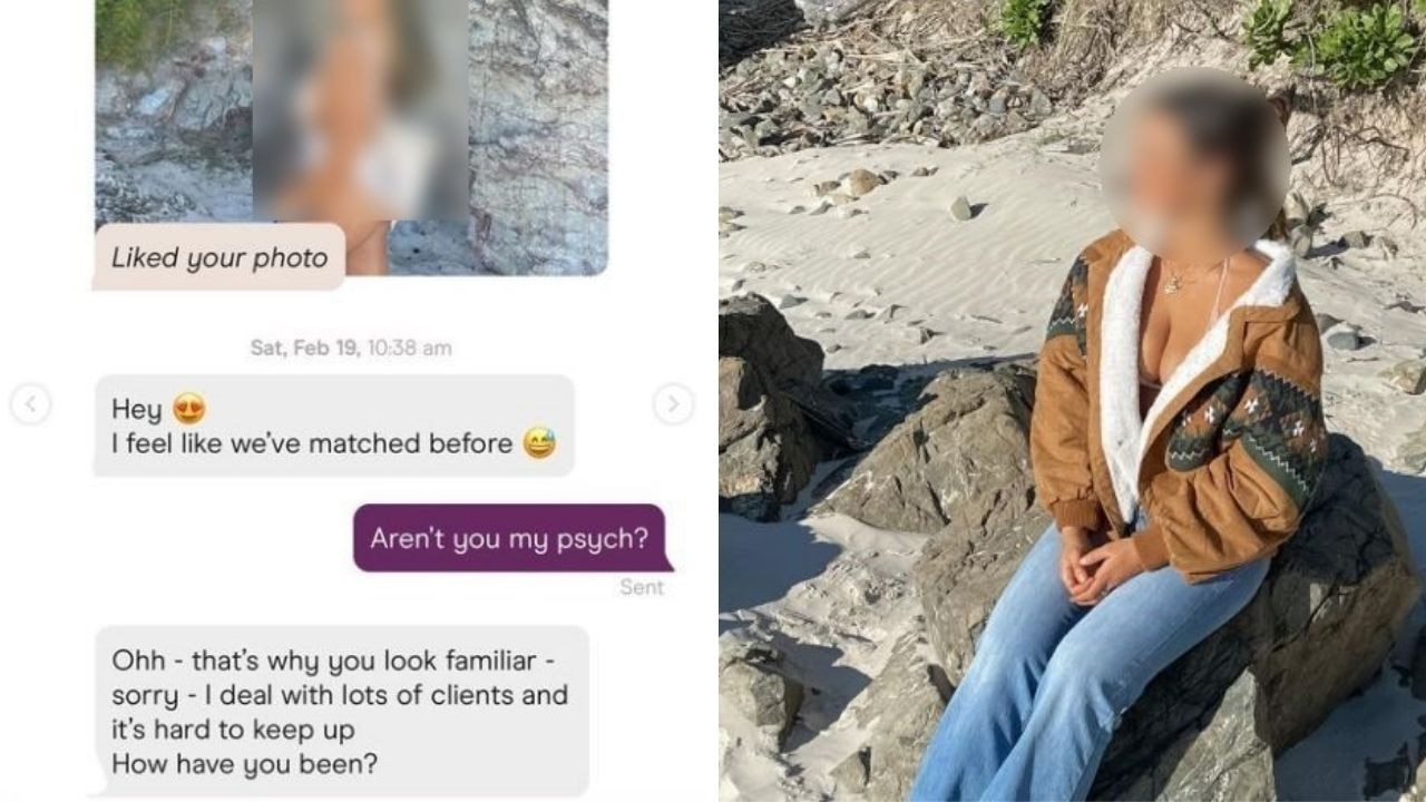 A woman has blasted her psychologist after he messaged her on a dating app claiming not to recognise her. Picture: Instagram