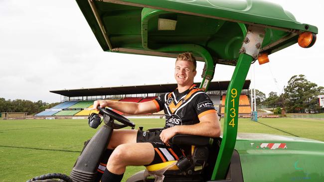 Wests Tigers 'lawnmower man' Luke Garner has had a wild eight months. ( Image / Monique Harmer)