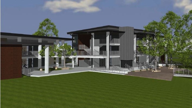 An artist's impression of new classroom blocks planned for MacKillop Catholic College, Woongarrah. Picture: Supplied