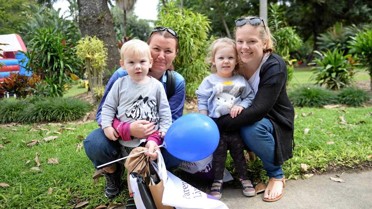Romp in the park: Lynda Underhill, Duncan Bentley, Rachelle Steinhardt and Samantha Kilmurray. Picture: Allan Reinikka ROK310519aromp2