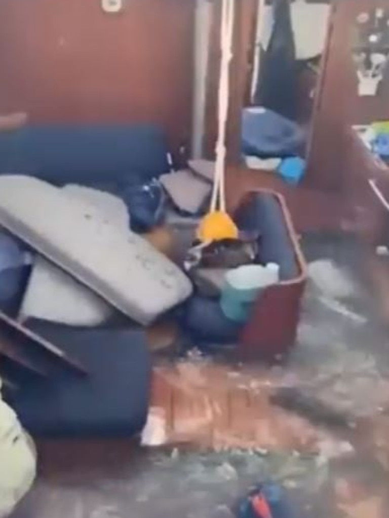 Shocking footage showed the cabin rapidly filling up with water. Picture: TF1.