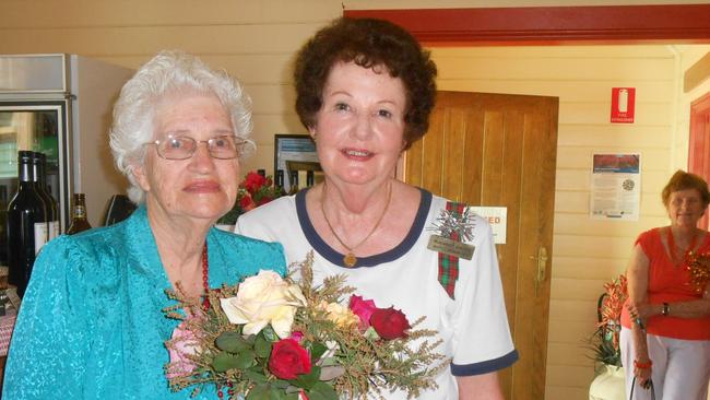 Marguerite Vale at the Blackbutt Singers' 2012 December break-up with their founding music director, Maree Hammond. (Photo: Contributed)