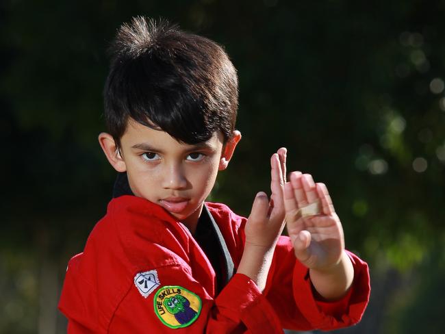 Vansh Maini 6-years is Karate champion and our Local Sports Star nominee at Catalina Park. Friday, July 7, 2017. (AAP IMAGE/Carmela Roche)