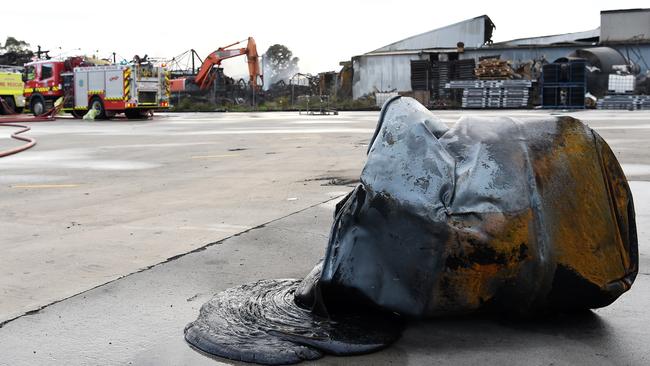 Toxic run-off from the factory in West Footscray last year ran into Stony Creek. Picture: Nicole Garmston