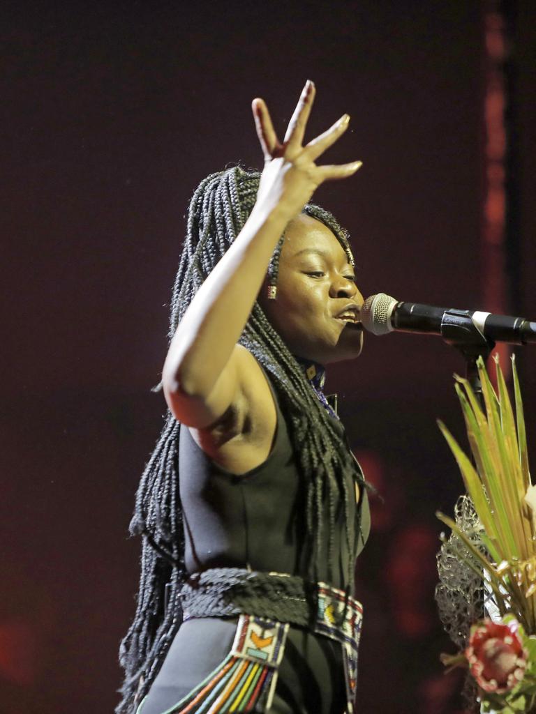 Sampa The Great performs at Dark Mofo's Night Mass at the Odeon Theatre. Picture: PATRICK GEE