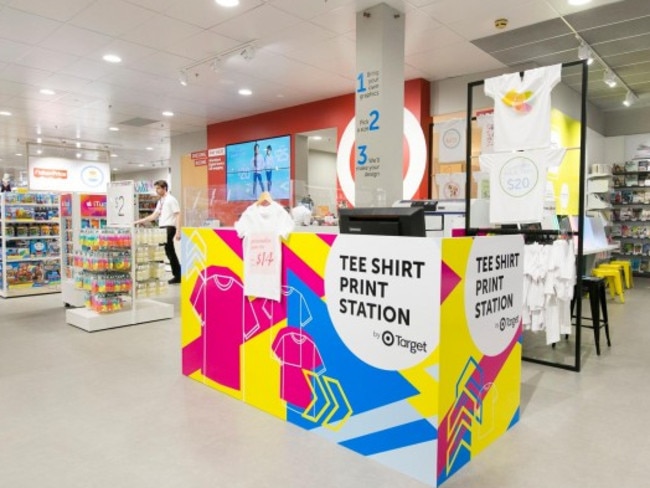 More choice ... the T-shirt station at the revamped Target at Frankston.