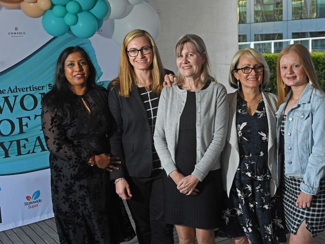 Women of the Year winners Maria Parappilly, Deanna Lush, Julie-Ann Finney, Gail Fuller and Abbi Manuel.. Picture: Tom Huntley