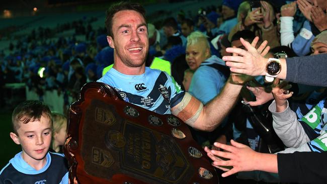 An Origin win was the perfect way to sign off for NSW. Photo: AAP Image/Dan Himbrechts