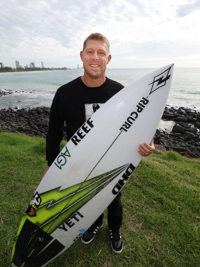 Mick Fanning at the Surf of Origin at Burleigh Beach. Picture: Annette Dew