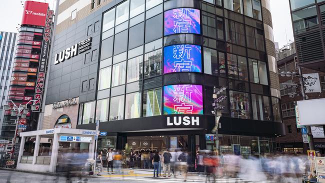 A world first has opened in Japan, Lush Shinjuku, a digital store that uses app technology to eliminate the need for price tags, signs and labels. Picture: Supplied