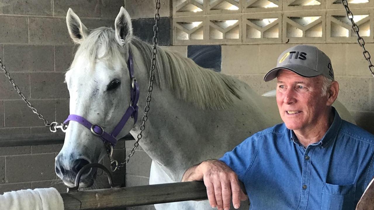 Trainer Jim O'Shea with Barachiel, who made it win number 12 at his 49th start on Tuesday at Yeppoon.