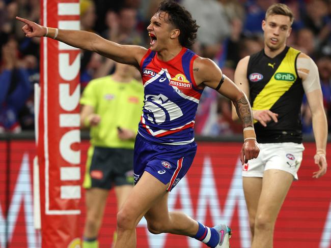 MELBOURNE, AUSTRALIA - AUGUST 04: during the round 21 AFL match between Western Bulldogs and Richmond Tigers at Marvel Stadium, on August 04, 2023, in Melbourne, Australia. (Photo by Robert Cianflone/Getty Images)