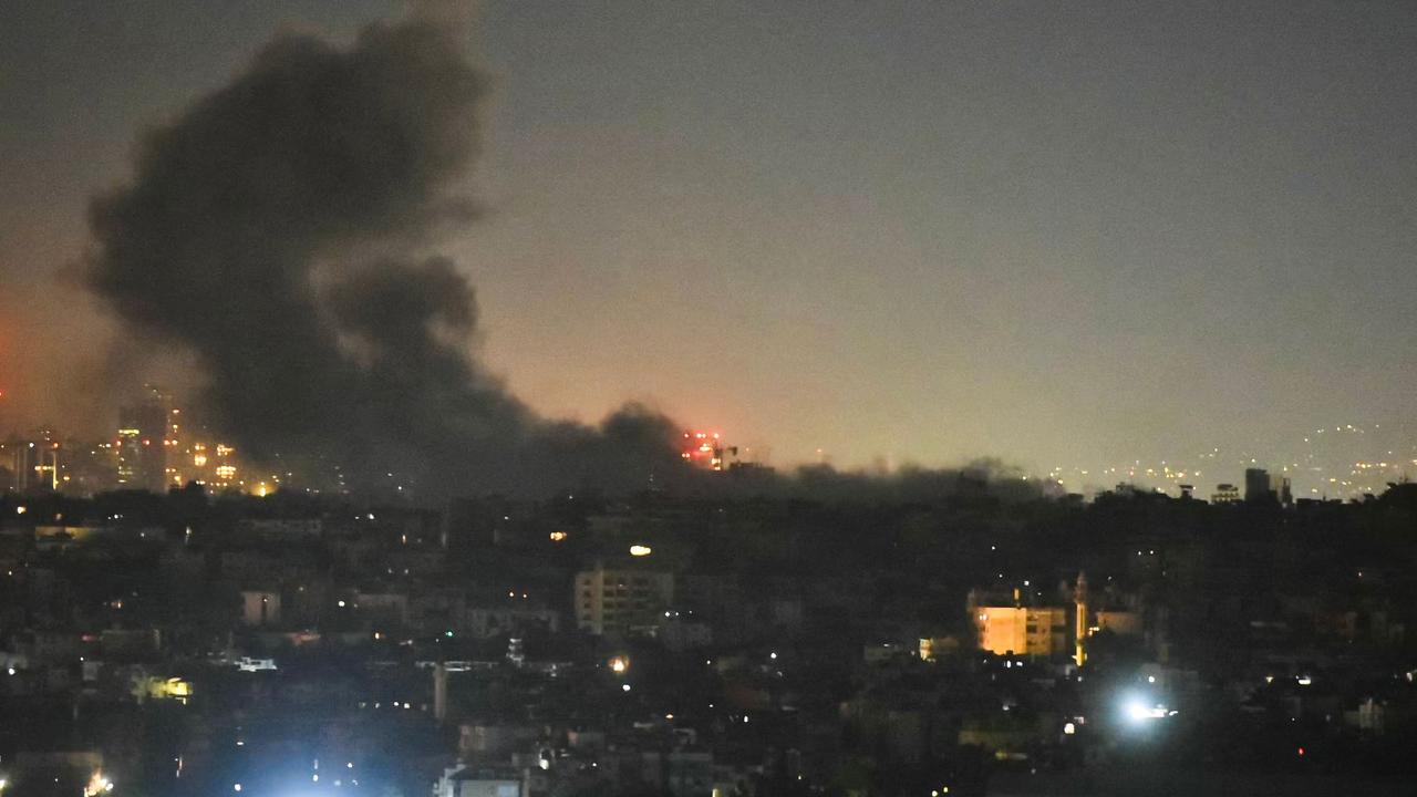 Smoke rises from areas targeted by an Israeli air strike in Beirut. Picture: Fadel Itani/AFP