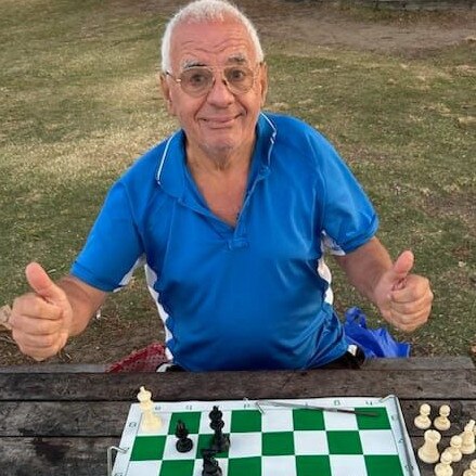 September 27 marked the first time Byron Chess Club founder Peter Hanna achieved checkmate with a bishop and knight since he began playing in 1966. Picture: Supplied