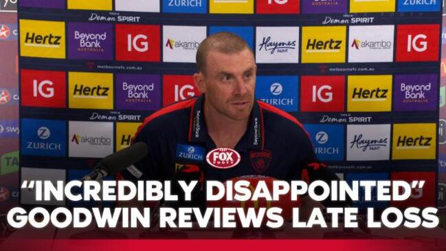 Simon Goodwin GUTTED after last-gasp loss to Lions | Melbourne press conference
