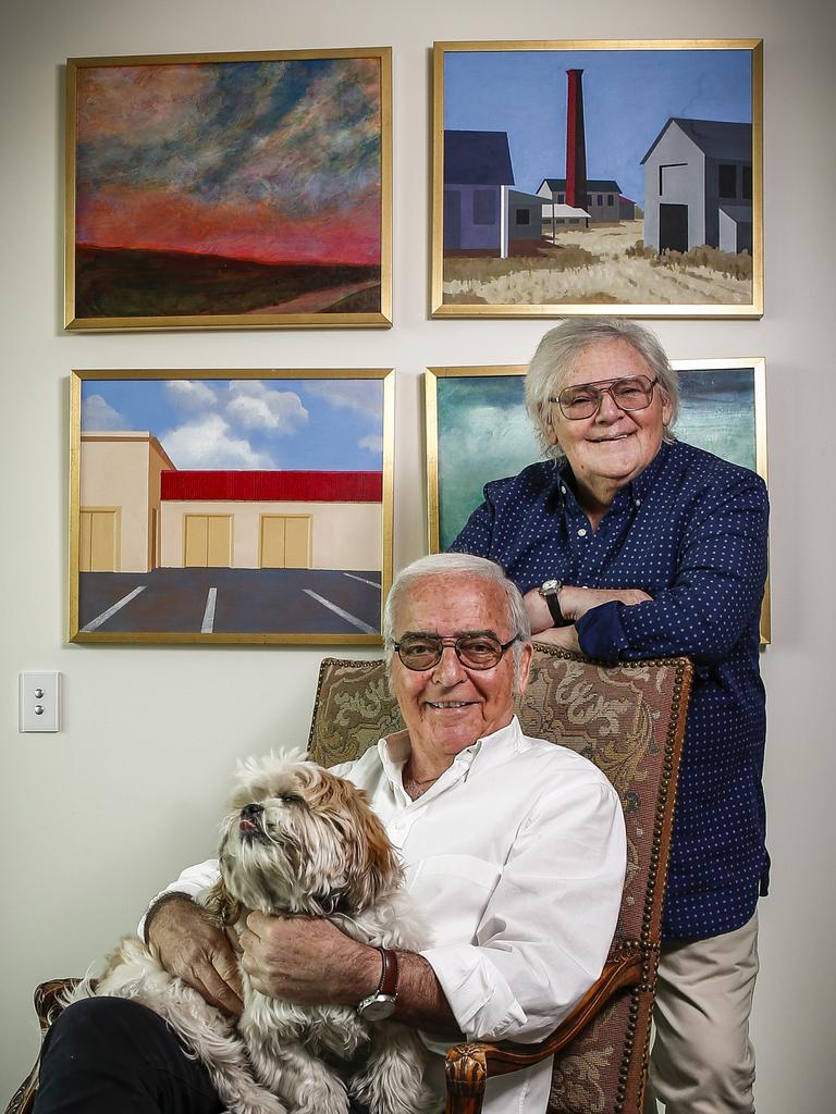 George and Harry (with dog Bobby) after being awarded Order of Australia medals in 2017.