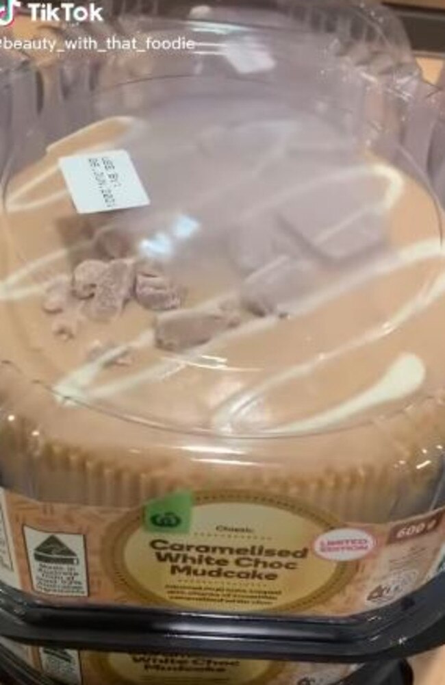 Many have uploaded photos of the new treat to Facebook and TikTok, alerting fellow Caramilk lovers of the $5.80 cake. Picture:TikTok/foodie_with_a_beauty