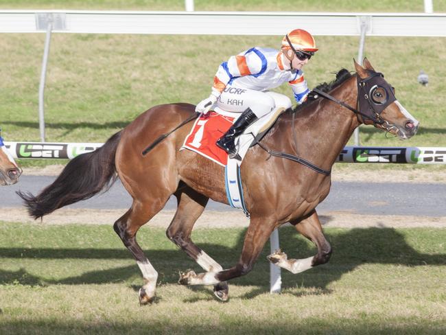 Dollar For Dollar and Jamie Kah win the Group 3 Spring Stakes. Picture: Atkins Photography