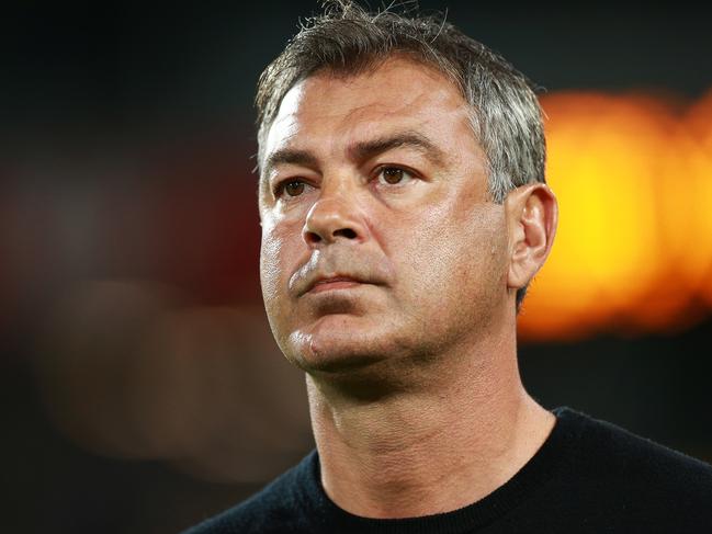 WELLINGTON, NEW ZEALAND - MARCH 30: Coach Mark Rudan of the Phoenix looks on during the round 23 A-League match between the Wellington Phoenix and Newcastle Jets at Westpac Stadium on March 30, 2019 in Wellington, New Zealand. (Photo by Hagen Hopkins/Getty Images)