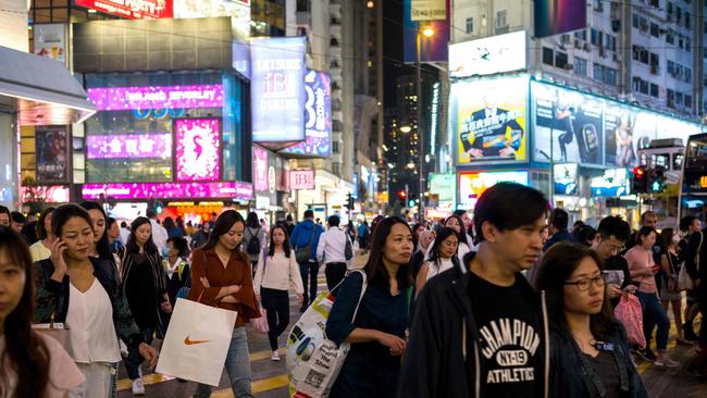 Causeway Bay in Hong Kong remains the world’s most expensive shopping strip for rents. Picture: AFP