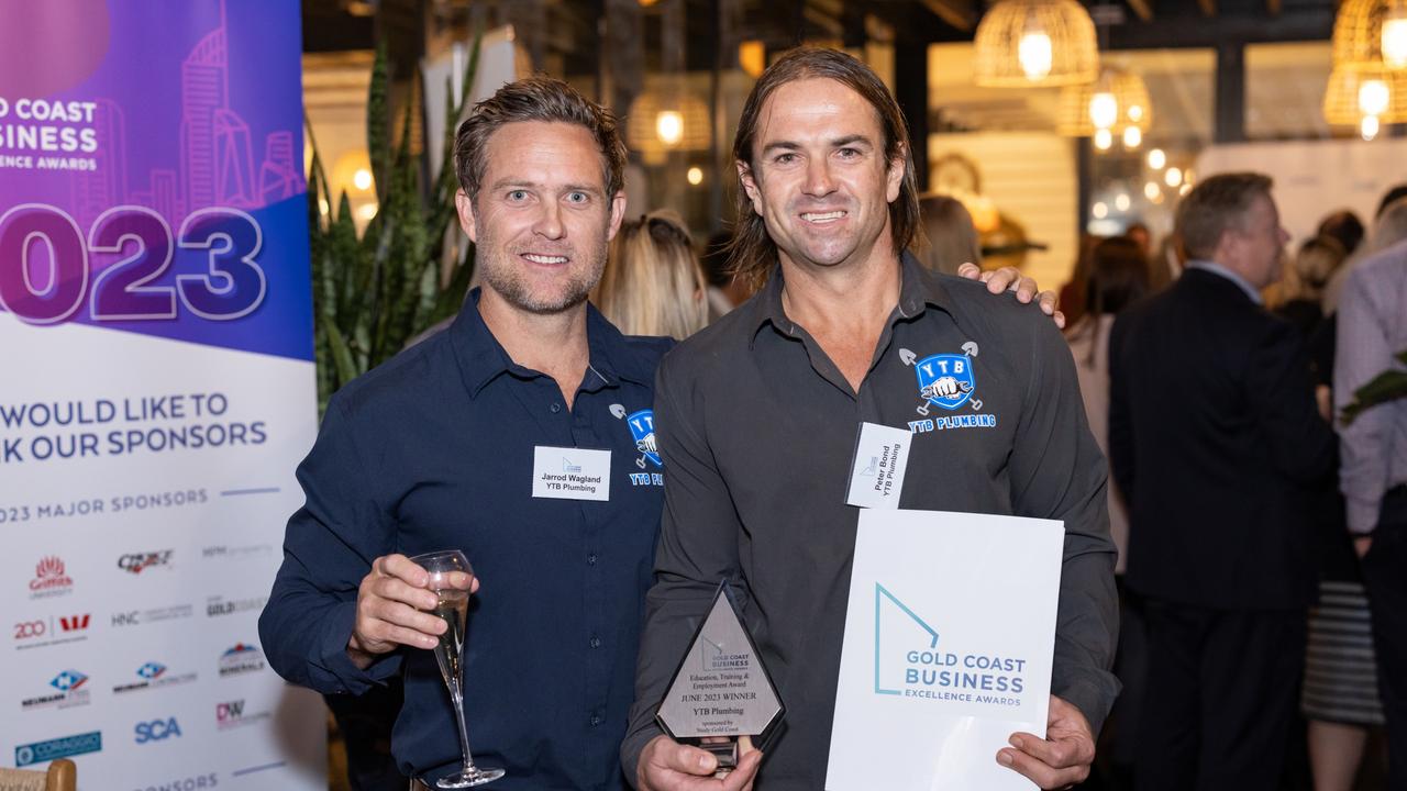 Jarrod Wagland and Peter Bond Gold Coast Business Excellence Awards for The Pulse Picture: Celeste Humphrey