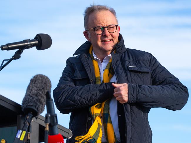 Australian Prime Minister Anthony Albanese at the opening of the Bridgewater Bridge on Sunday 1st June 2025.Picture: Linda Higginson