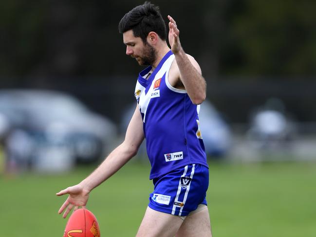 Leigh Brennan in action during the Ballarat FL Sunbury v Darley football match in Sunbury, Saturday, Aug. 3, 2019. Picture: Andy Brownbill