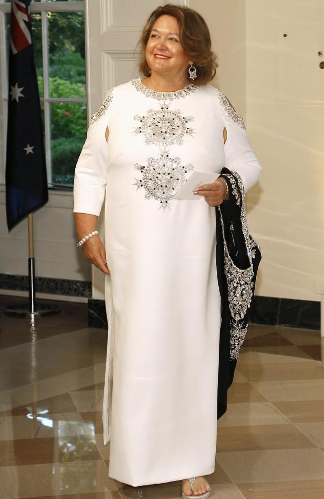 Gina Rinehart arrives for the State Dinner at The White House. Picture: Getty