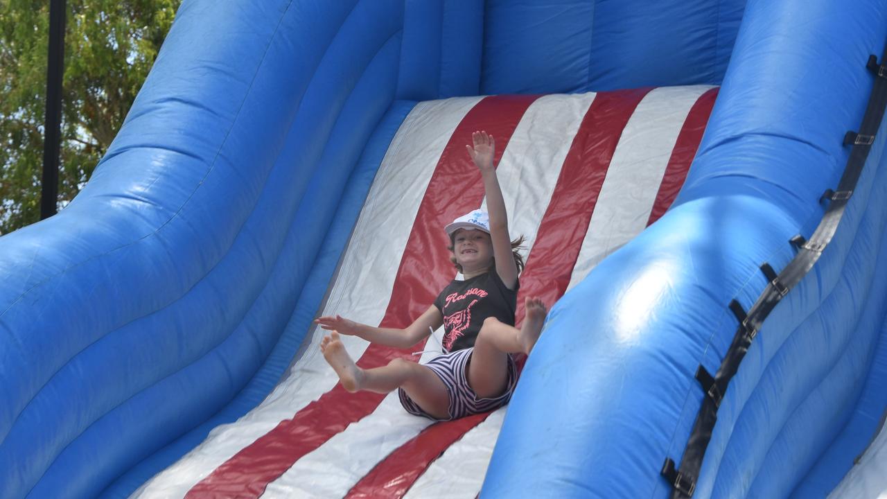 Emily Hatch, 7 slip and sliding her way into Australia Day.