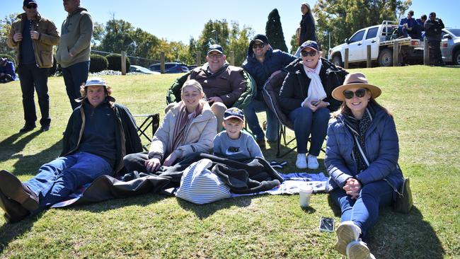 Downlands supporters - the Doyle, Mulheran, and Anoleck families came together for an epic game of footy at Grammar Downlands Day, Saturday, August 19, 2023. Picture: Peta McEachern